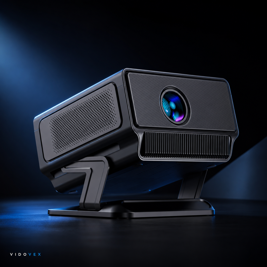 Video projecteur Android 14 1080p natif 8K/4K 1200 ANSI Wi-Fi 6 autofocus IA - VIDOVEX A8