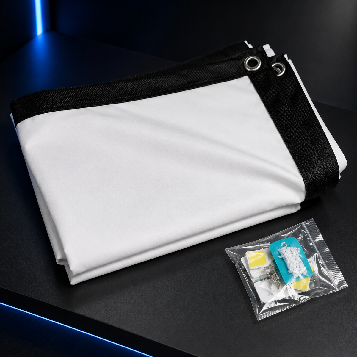 Écran de Projection 16:9 HD Anti-Plis pour Vidéoprojecteur – Toile de Projection Portable 60 à 200 Pouces