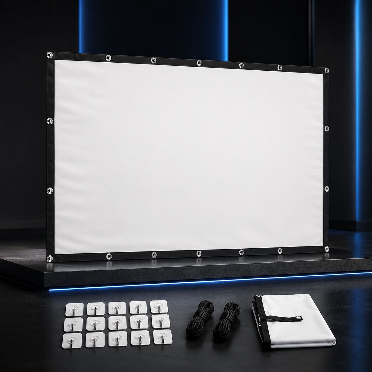 Écran de Projection 16:9 HD Anti-Plis pour Vidéoprojecteur – Toile de Projection Portable 60 à 200 Pouces