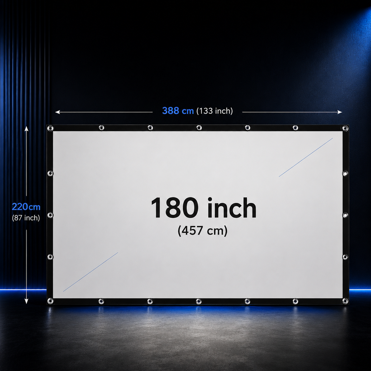 Écran de Projection 16:9 HD Anti-Plis pour Vidéoprojecteur – Toile de Projection Portable 60 à 200 Pouces