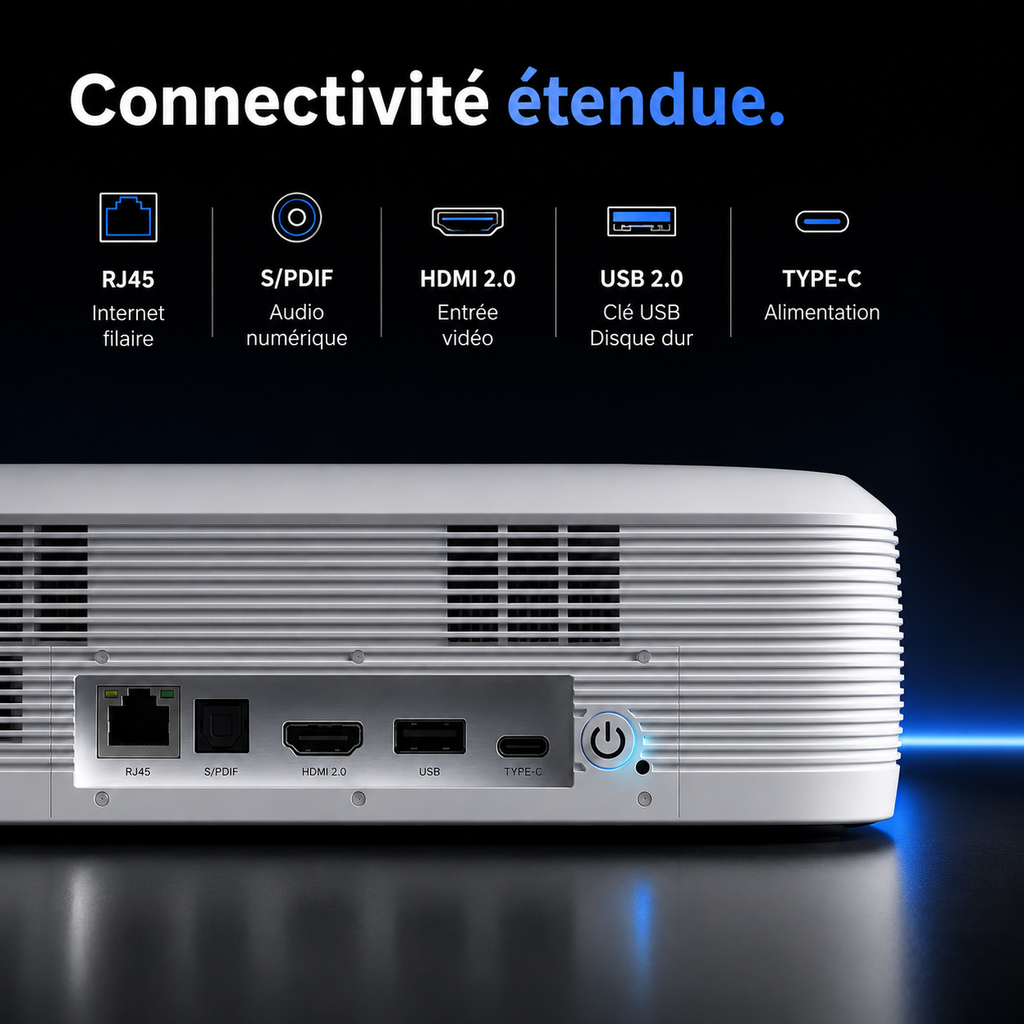 Vidéo Projecteur Laser Triple UST 1080P Full HD Google TV Auto Focus 600 ANSI Lumens - G3