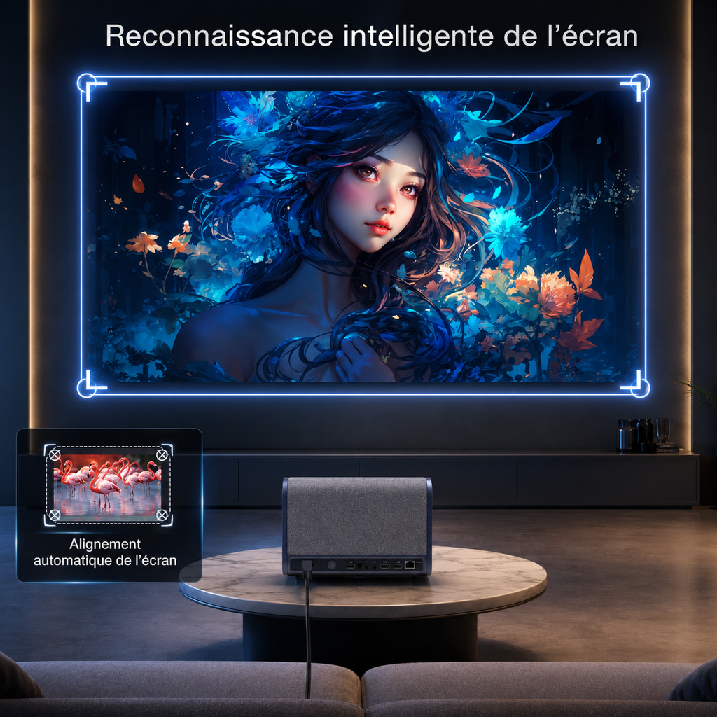Vidéo projecteur 1080P Full HD Android 3500 ANSI Lumens avec autofocus intelligent – J10