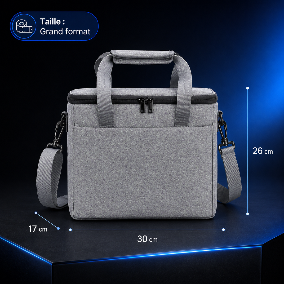 Sac de rangement pour vidéoprojecteur, bandoulière renforcée