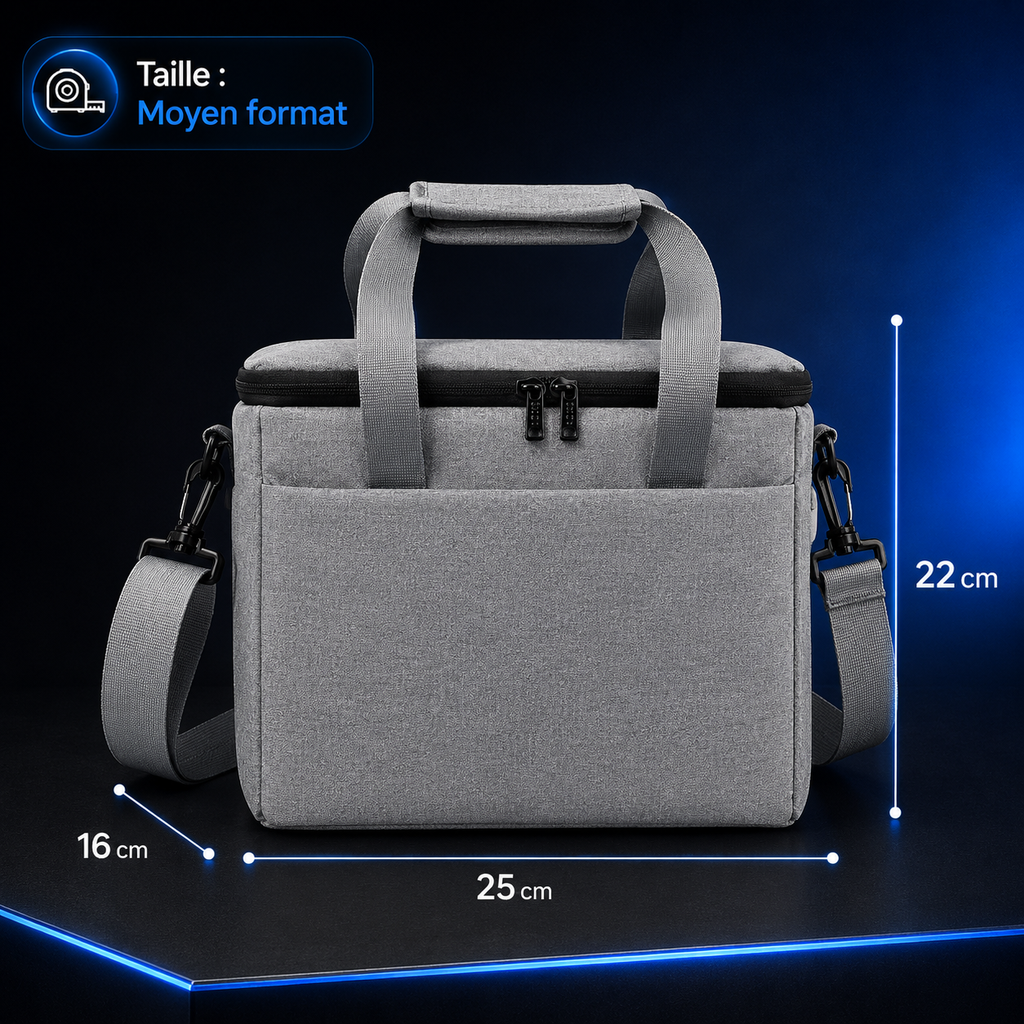 Sac de rangement pour vidéoprojecteur, bandoulière renforcée