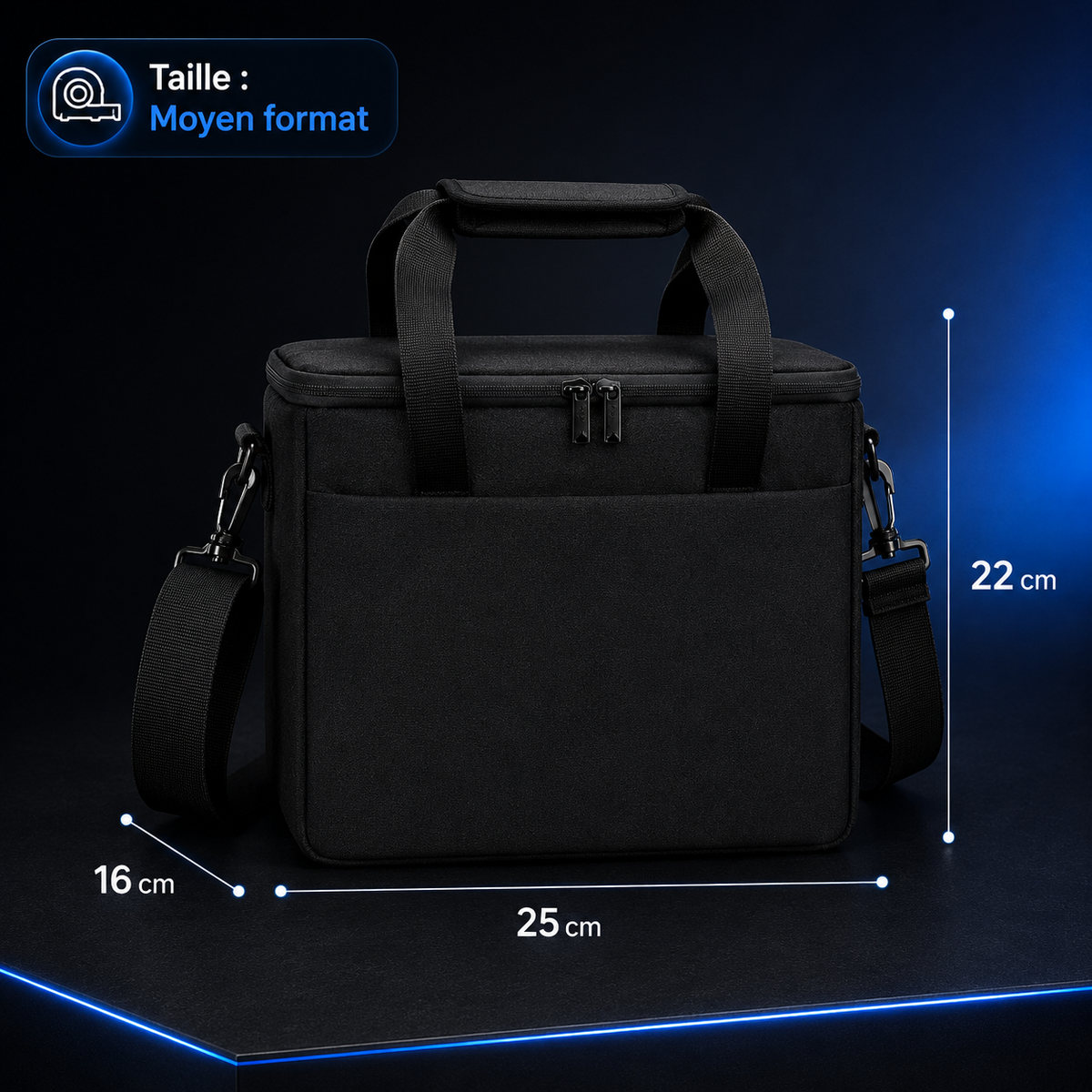 Sac de rangement pour vidéoprojecteur, bandoulière renforcée