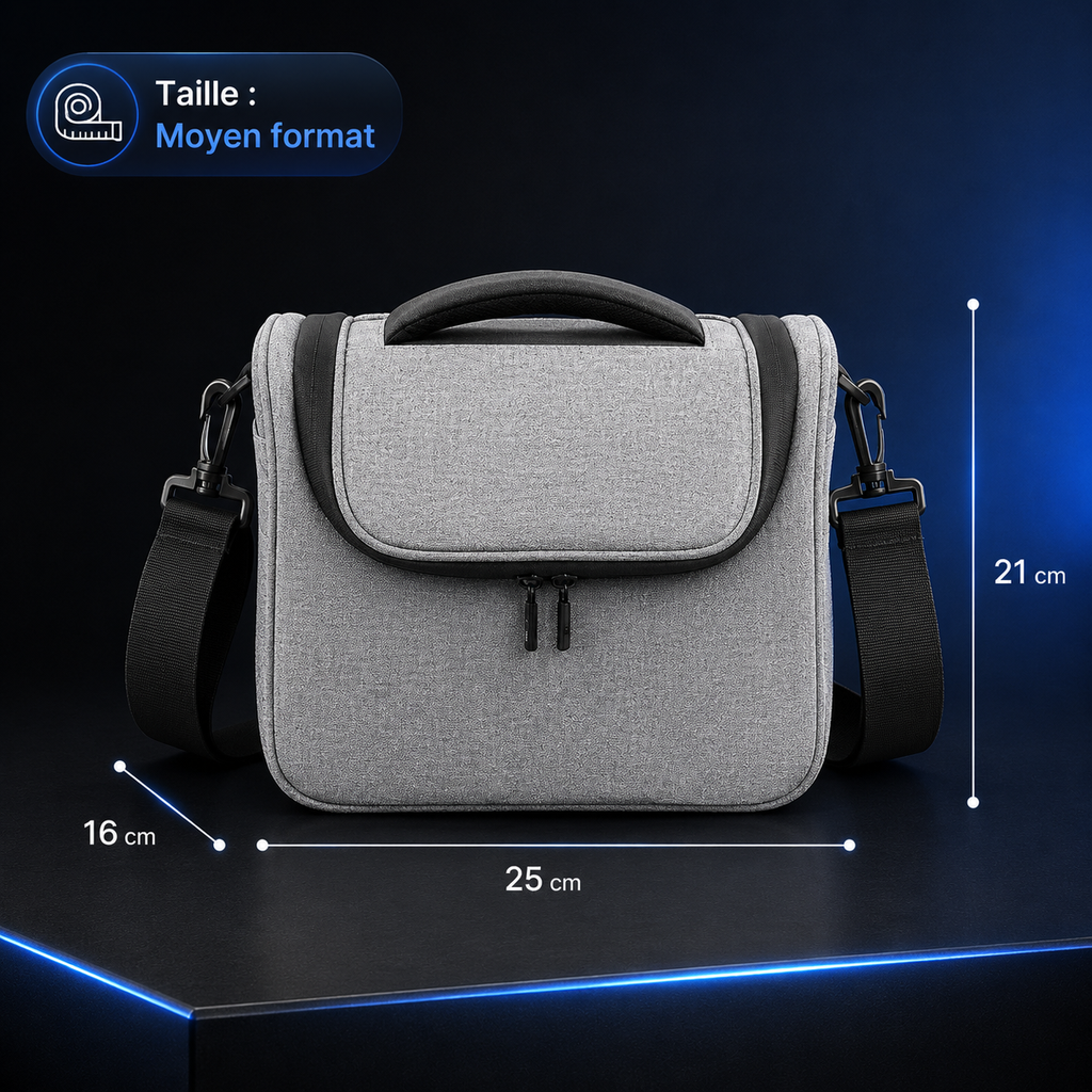 Sac de rangement pour vidéoprojecteur, bandoulière renforcée