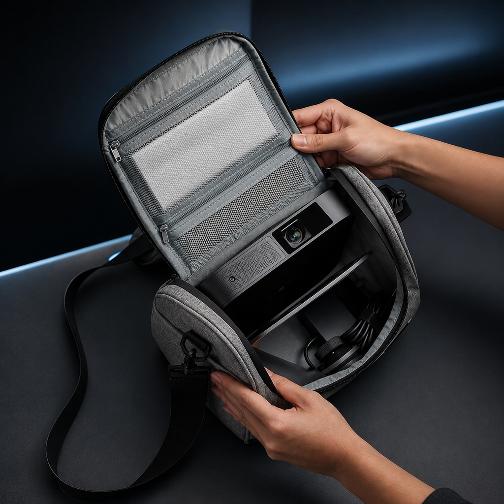 Sac de rangement pour vidéoprojecteur, bandoulière renforcée