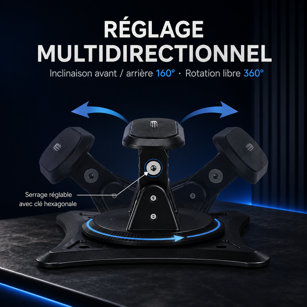Support projecteur universel portable 360° bureau mur plafond – Support Projecteur (diamètre 1/4)