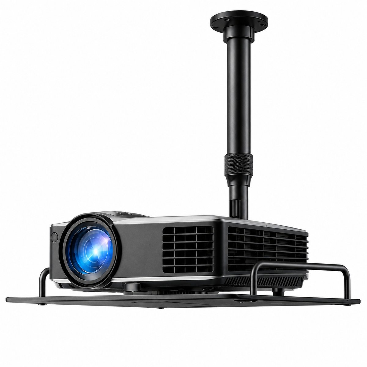 Support plafond vidéo projecteur avec plateau 31x22 cm