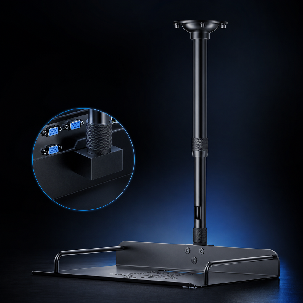 Support plafond vidéo projecteur avec plateau 31x22 cm