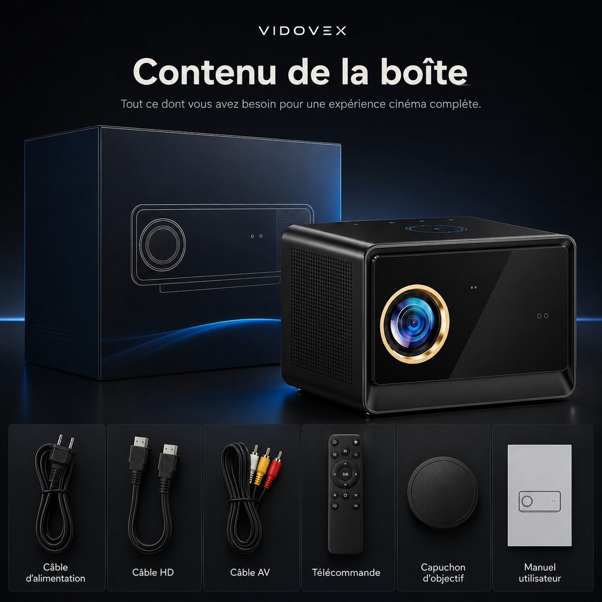 Vidéoprojecteur 1080P Android TV WiFi 6 Bluetooth Autofocus Home Cinéma - X08