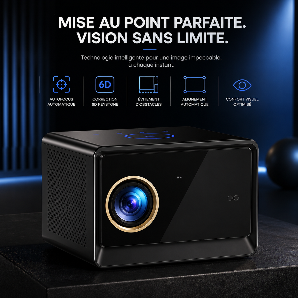 Vidéoprojecteur 1080P Android TV WiFi 6 Bluetooth Autofocus Home Cinéma - X08