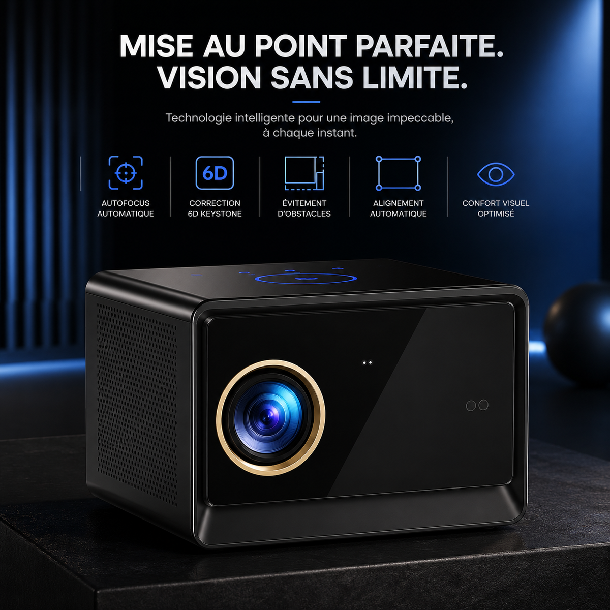 Vidéoprojecteur 1080P Android TV WiFi 6 Bluetooth Autofocus Home Cinéma - X08