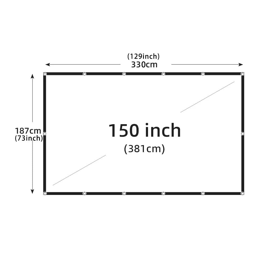 Écran de Projection 16:9 HD Anti-Plis pour Vidéoprojecteur – Toile de Projection Portable 60 à 200 Pouces