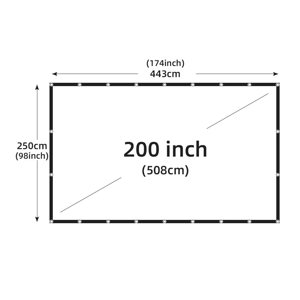 Écran de Projection 16:9 HD Anti-Plis pour Vidéoprojecteur – Toile de Projection Portable 60 à 200 Pouces