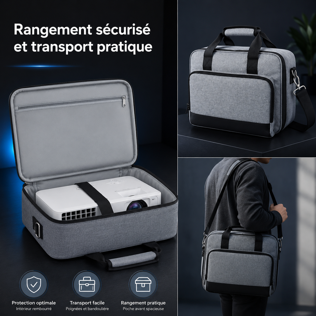 Sacoche de transport pour vidéoprojecteur, housse Oxford anti-poussière – Universel