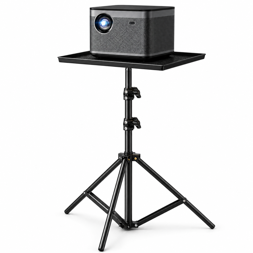 Support vidéoprojecteur réglable avec plateau antidérapant pour sol et bureau