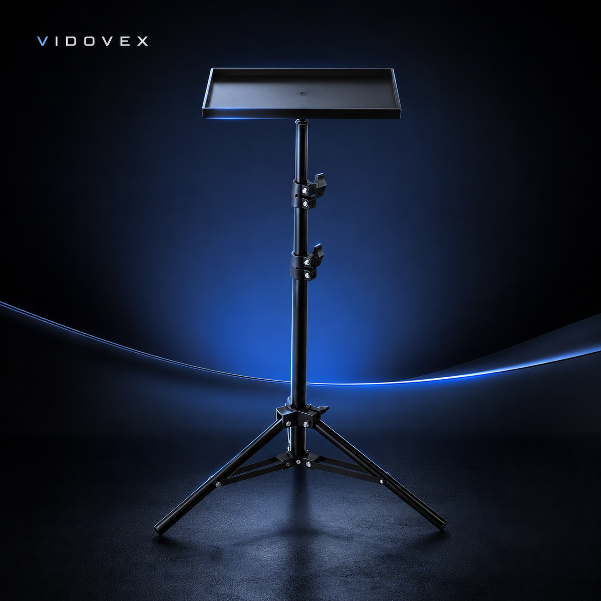 Support vidéoprojecteur réglable avec plateau antidérapant pour sol et bureau
